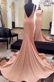 Fabulous Blush Pink Backless Mermaid Long Prom Dresses,Evening Dress, PL149