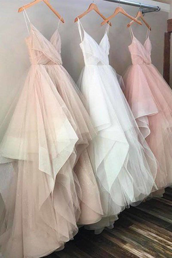 green emerald velvet dress Lilac Tulle Evening Party Dresses, A-Line Flowy Prom Dresses For Teens –  prommirror main image 1