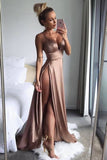 High Side Split Sexy Spaghetti Straps Long Prom Dresses, Formal Dresses, PL171