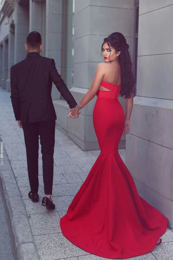 Red Sweetheart Mermaid New Style Long Prom Dresses,Evening Dress, PL174 - Promnova