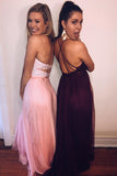 Pink Chiffon Backless Sweetheart Cute Long Prom Dress Formal Dress -PL188