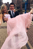 Pink Chiffon Backless Sweetheart Cute Long Prom Dress Formal Dress -PL188