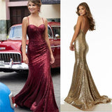 Charming Red Gold Black Sequin Sparkly Prom Dresses,Formal Dresses at promnova.com