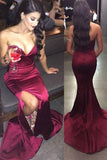 Mermaid Strapless Sweetheart Side Slit Party Cocktail Prom Dresses PL307