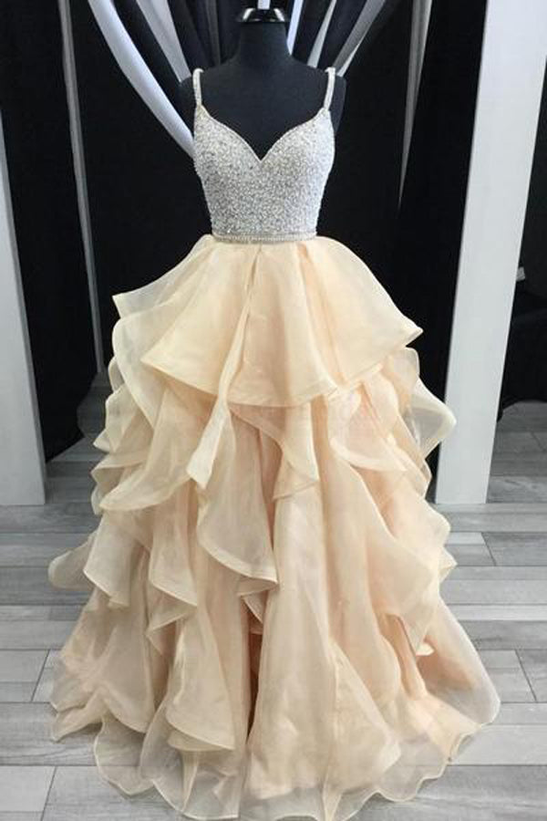 Sparkly Pretty Tulle V-neck Long Prom Dresses,The Newest Evening dress US16 / As Picture Sparkly Pretty Tulle V-neck Long Prom Dresses,The Newest Evening dress US16 / As Picture