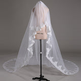 White Lace Wedding Veil Bridal Veil 118''Length×110'' Width at promnova.com