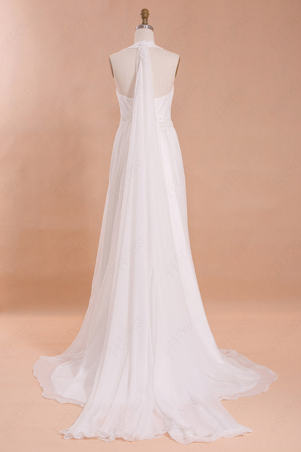Floor Length Halter Wedding Dresses Chiffon Beach Wedding Dress US16 / As Picture Floor Length Halter Wedding Dresses Chiffon Beach Wedding Dress US16 / As Picture