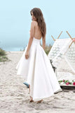 V Neck Spaghetti Straps High Low Wedding Dresses, Homecoming Dress from promnova.com