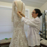 Sparkly Romantic Lace Bateau Mermaid Long Sleeves Wedding Dress PW251