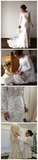 Lace Wedding Dresses Bateau Mermaid Long SleeveBridal Gown PW256