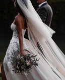 Boho Sweetheart Wedding Dresses With 3D Lace Appliques,  Bridal Gowns PW268 | cheap wedding dresses | wedding dresses | weddings | bridals | bridal gowns | promnova.com