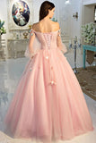 Pink Ball Gown Long Sleeves Off Shoulder Prom Dresses, Quinceanera Dress, PL421 | cheap prom dresses online | long formal dress | party dresses | www.promnova