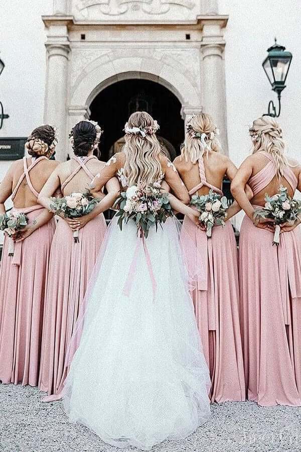 Pink Chiffon A Line V Neck Long Bridesmaid Dress PB132 | promnova.com US16W / As Picture Pink Chiffon A Line V Neck Long Bridesmaid Dress PB132 | promnova.com US16W / As Picture