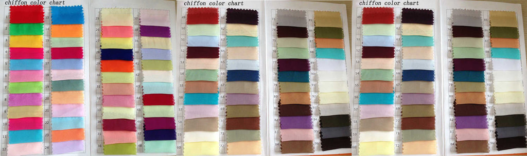Chiffon color chart for wedding dresses | promnova.com
