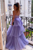 Purple Layered Tulle A Line Sweetheart Neck Prom Dresses, Evening Gowns, PL429 | prom dresses online | prom dresses near me | party dresses | promnova.com​