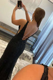 Black Lace Appliques Mermaid Deep V Neck Long Prom Dresses, Evening Gown, PL461 | black prom dresses | lace prom dresses online | long formal dresses | promnova.com