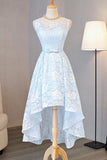 Light Sky Blue Asymmetrical Short Tulle Homecoming Dress Party Dress, SH264