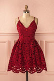 promnova.com|Ivory Homecoming Dress Spaghetti Straps Short Prom Dress Party Dress