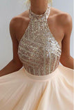Chic Sexy Open back Homecoming Dress Sequins Satin Short Party Dress, PH286