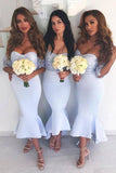 Satin Mermaid Sweetheart Lace Bodice Short Sleeves Bridesmaid Dresses, PB166 | lace bridesmaid dresses | junior bridesmaid dresses | mermaid bridesmaid dresses | promnova.com