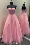 Shiny Purple Tulle A Line Sweetheart Spaghetti Straps Long Prom Dresses, PL467 | cheap long prom dresses | a line prom dresses | party dresses | promnova.com