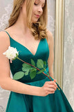 Simple Green Satin A Line V Neck Short Prom Dresses, Homecoming Dresses, PH397 | cheap homecoming dresses | mini   homecoming dresses | homecoming dress stores near me | promnova.com