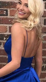 Simple Royal Blue A Line V Neck Homecoming Dresses, Short Prom Dresses, PH413 | blue homecoming dresses | a line homecoming dresses | school event dresses | promnova.com