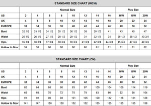 Size Chart for homecoming dresses at promnova.com