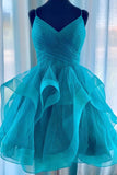 Sparkly Blue Tulle A Line Homecoming Dresses, Graduation Dresses, PH398 | blue homecoming dresses | a line homecoming dresses | shiny homecoming dresses | promnova.com