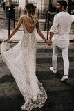 Sparkly Lace A Line Illusion Neck Backless Wedding Dresses, Wedding Gown, PW290 | a line lace wedding dresses | vintage wedding dresses | cheap wedding dresses online | promnova.com