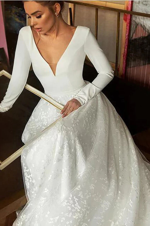 Wedding Dresses online | v neck wedding dresses | wedding gowns | promnova.com