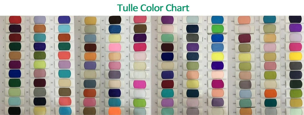 Tulle color swatches for prom dresses, wedding dresses, homecoming dresses, bridesmaid dresses | Promnova
