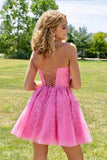 Tulle A Line Spaghetti Straps Lace Appliques Short Homecoming Dresses, PH395 | a line homecoming dresses | short   party dresses | short prom dresses | promnova.com