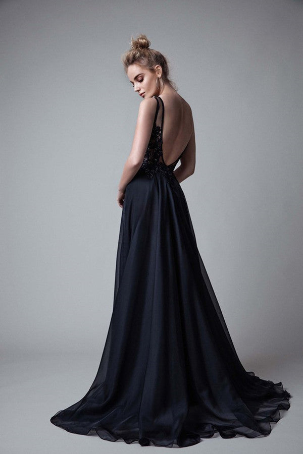 A Line ,V-neck Sexy Evening Party Dresses, Long Formal Dress TP0881 US12 / Style A A Line ,V-neck Sexy Evening Party Dresses, Long Formal Dress TP0881 US12 / Style A