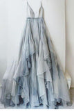 Long Backless V-neck Senior Spaghetti Straps Sleeveless Prom Dress Formal Dresses PL360
