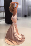Mermaid Elegant Spaghetti Straps Long Bridesmaid Backless Prom Dresses PL369|www.promnova.com