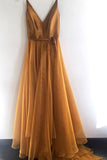 A Line V Neck Spaghetti Strap Backless Formal Cheap Long Prom Dresses |www.promnova.com