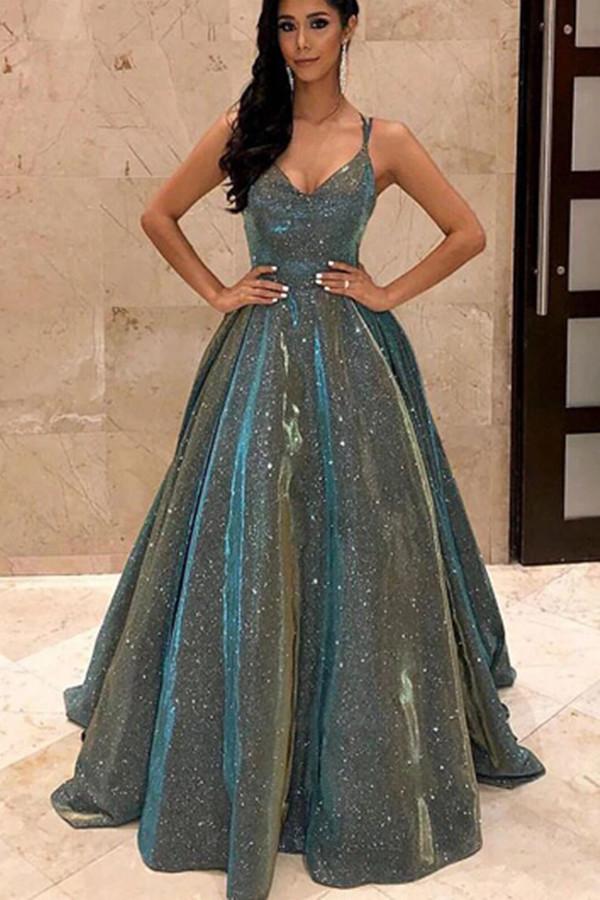 Green Sequins Sparkly Spaghetti Straps Backless Prom Dresses Party Dresses US18W / As Picture Green Sequins Sparkly Spaghetti Straps Backless Prom Dresses Party Dresses US18W / As Picture